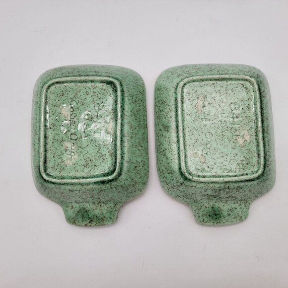 Mid Century Green Calif Org Pottery Ashtrays - Picture 2 of 3